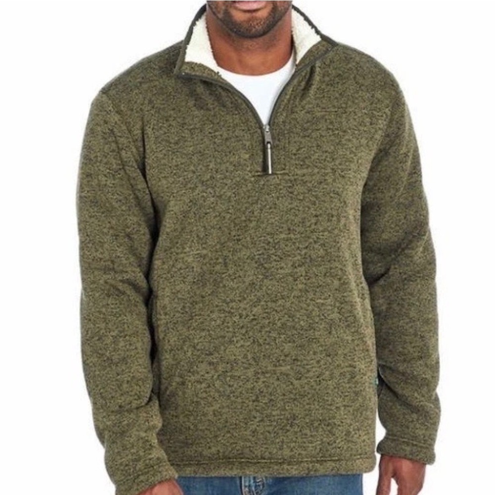 Orvis Sherpa Lined 1/4 Zip Pullover Men's Large Fleece Sweater NWT